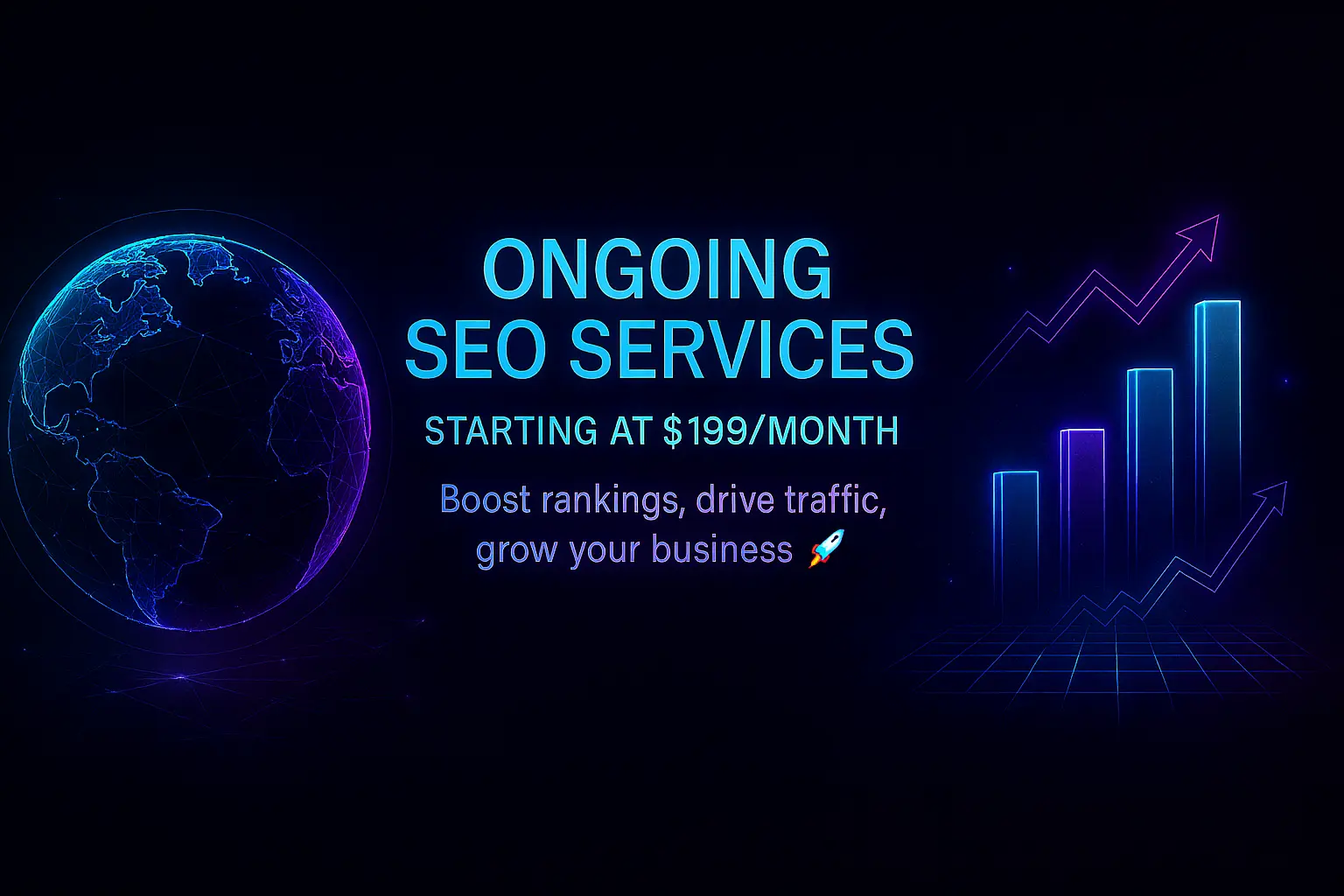 Ongoing SEO Services — Starting at $199/month. Boost rankings, drive traffic, grow your business.